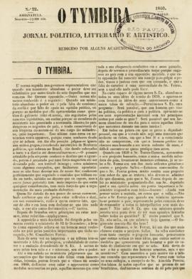 O Tymbira [jornal], n. 22. São Paulo-SP, 29 set. 1860.