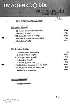 TV Tupi [emissora]. Diário de São Paulo na T.V. [programa]. Roteiro [televisivo], 07 jun. 1960.