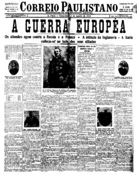 Correio paulistano [jornal], [s/n]. São Paulo-SP, 04 ago. 1914.