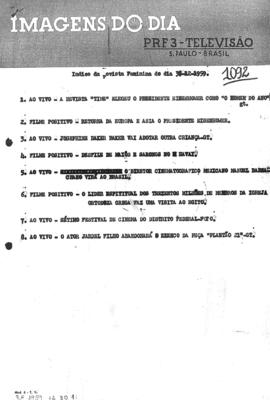TV Tupi [emissora]. Revista Feminina [programa]. Roteiro [televisivo], 30 dez. 1959.