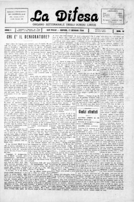 La Difesa [jornal], a. 1, n. 18. São Paulo-SP, 17 jan. 1924.