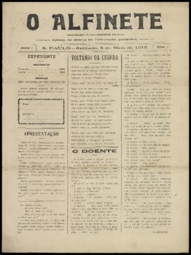 O Alfinete [jornal], a. 1, n. 1. São Paulo-SP, 08 mai. 1915.