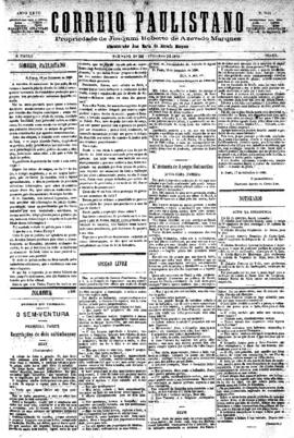 Correio paulistano [jornal], [s/n]. São Paulo-SP, 18 set. 1880.