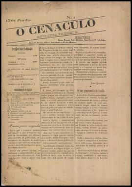 O Cenaculo [jornal], n. 1. São Paulo-SP, 15 jun. [1890].