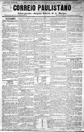 Correio paulistano [jornal], [s/n]. São Paulo-SP, 25 nov. 1882.