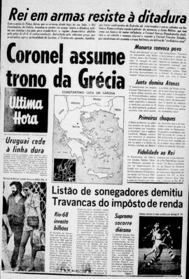 Última Hora [jornal]. Rio de Janeiro-RJ, 14 dez. 1967 [ed. vespertina].