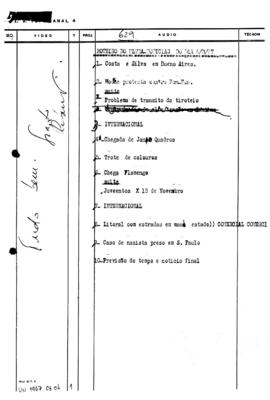TV Tupi [emissora]. Ultra Notícias [programa]. Roteiro [televisivo], 04 mar. 1967.