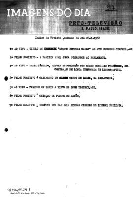 TV Tupi [emissora]. Revista Feminina [programa]. Roteiro [televisivo], 24 jan. 1962.