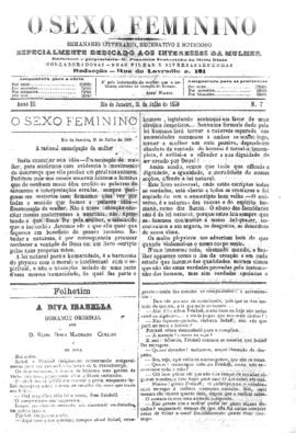 O Sexo feminino [jornal], a. 3, n. 7. Campanha-MG, 31 jul. 1889.