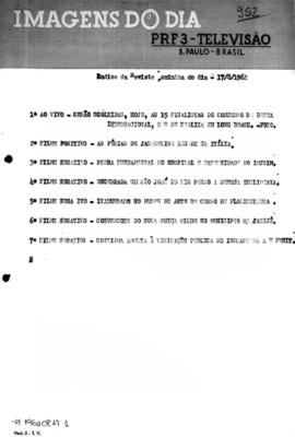 TV Tupi [emissora]. Revista Feminina [programa]. Roteiro [televisivo], 17 ago. 1962.