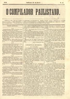 O Compilador paulistano [jornal], n. 55. São Paulo-SP, 23 abr. 1853.