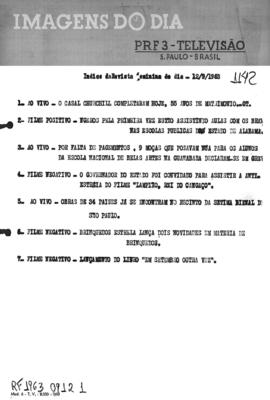 TV Tupi [emissora]. Revista Feminina [programa]. Roteiro [televisivo], 12 set. 1963.