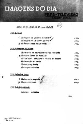 TV Tupi [emissora]. Diário de São Paulo na T.V. [programa]. Roteiro [televisivo], 25 jul. 1959.