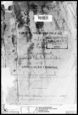 Processo... [apelação criminal], nª 1009/1927. [São Paulo-SP?], 1927. v. 147