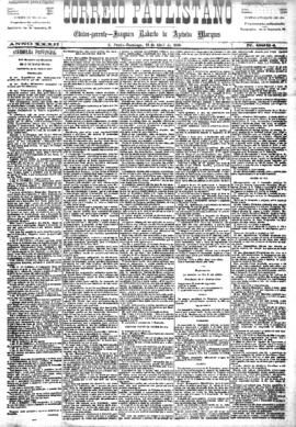 Correio paulistano [jornal], [s/n]. São Paulo-SP, 18 abr. 1886.