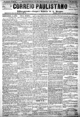 Correio paulistano [jornal], [s/n]. São Paulo-SP, 14 set. 1883.