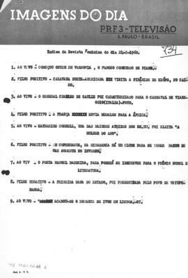 TV Tupi [emissora]. Revista Feminina [programa]. Roteiro [televisivo], 24 fev. 1960.