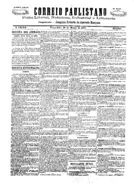 Correio paulistano [jornal], [s/n]. São Paulo-SP, 20 mar. 1877.