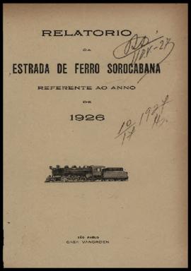 Relatório…, [s/n], 1926. Criador(a): Estrada de Ferro Sorocabana. São Paulo-SP: Casa Vanorden, [1...