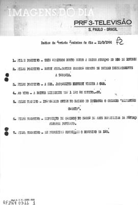 TV Tupi [emissora]. Revista Feminina [programa]. Roteiro [televisivo], 11 mar. 1964.