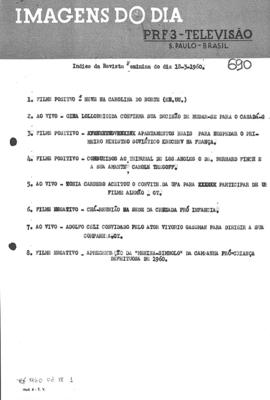 TV Tupi [emissora]. Revista Feminina [programa]. Roteiro [televisivo], 18 mar. 1960.