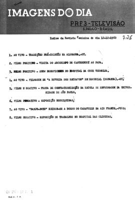 TV Tupi [emissora]. Revista Feminina [programa]. Roteiro [televisivo], 12 dez. 1960.