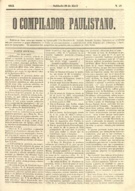 O Compilador paulistano [jornal], n. 57. São Paulo-SP, 30 abr. 1853.
