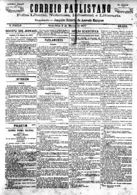 Correio paulistano [jornal], [s/n]. São Paulo-SP, 02 mar. 1877.