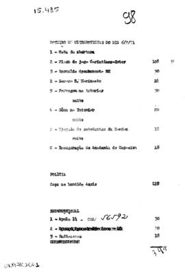 TV Tupi [emissora]. Ultra Notícias [programa]. Roteiro [televisivo], 06 fev. 1971.