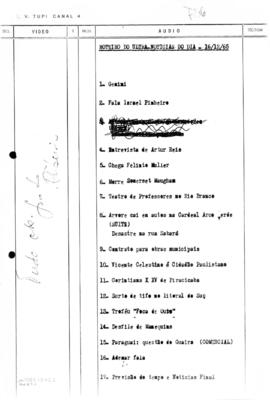 TV Tupi [emissora]. Ultra Notícias [programa]. Roteiro [televisivo], 16 dez. 1965.