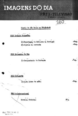 TV Tupi [emissora]. Diário de São Paulo na T.V. [programa]. Roteiro [televisivo], 25 jun. 1960.