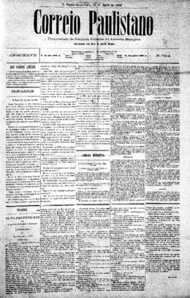 Correio paulistano [jornal], [s/n]. São Paulo-SP, 22 abr. 1881.