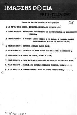 TV Tupi [emissora]. Revista Feminina [programa]. Roteiro [televisivo], 27 set. 1960.