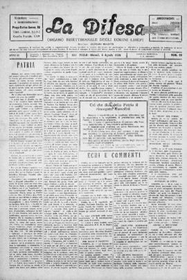 La Difesa [jornal], a. 3, n. 88. São Paulo-SP, 05 ago. 1926.