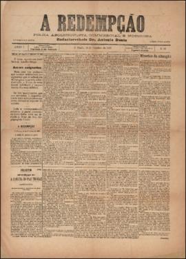A Redempção [jornal], a. 1, n. 80. São Paulo-SP, 16 out. 1887.