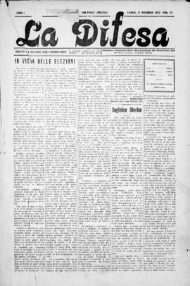 La Difesa [jornal], a. 1, n. 17. São Paulo-SP, 31 dez. 1923.