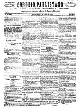 Correio paulistano [jornal], [s/n]. São Paulo-SP, 03 mai. 1876.
