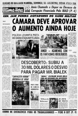 Última Hora [jornal]. Rio de Janeiro-RJ, 05 jul. 1963 [ed. vespertina].