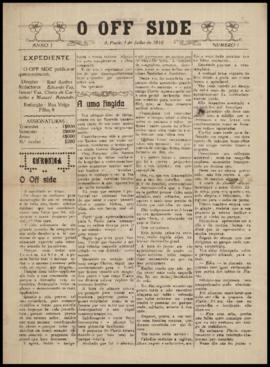 O Off side [jornal], a. 1, n. 1. São Paulo-SP, 01 jul. 1916.