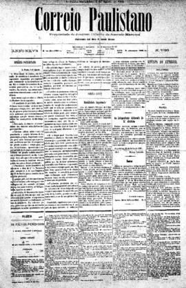 Correio paulistano [jornal], [s/n]. São Paulo-SP, 05 ago. 1881.