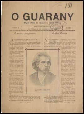 O Guarany [jornal], a. 1, n. 1. São Paulo-SP, 09 out. 1898.