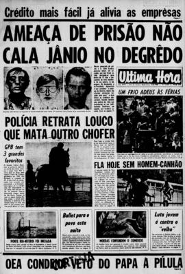 Última Hora [jornal]. Rio de Janeiro-RJ, 02 ago. 1968 [ed. vespertina].