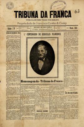 Tribuna da Franca [jornal], a. 4, n. 241. Franca-SP, 29 fev. 1904.
