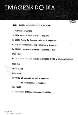 TV Tupi [emissora]. Diário de São Paulo na T.V. [programa]. Roteiro [televisivo], 10 jun. 1958.