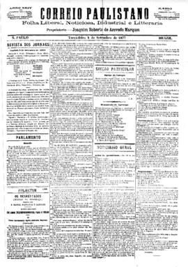 Correio paulistano [jornal], [s/n]. São Paulo-SP, 04 set. 1877.