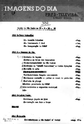 TV Tupi [emissora]. Diário de São Paulo na T.V. [programa]. Roteiro [televisivo], 05 out. 1959.