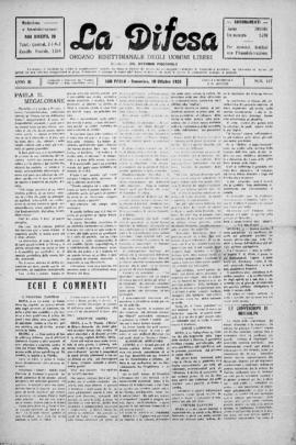 La Difesa [jornal], a. 3, n. 107. São Paulo-SP, 10 out. 1926.