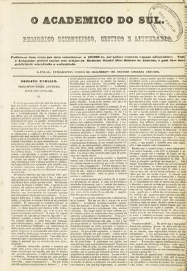 O Academico do Sul [jornal], a. 1, n. 7. São Paulo-SP, [30] jun. 1857.