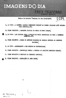 TV Tupi [emissora]. Revista Feminina [programa]. Roteiro [televisivo], 13 out. 1960.