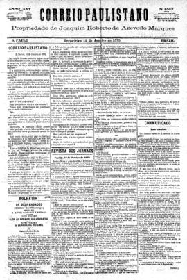 Correio paulistano [jornal], [s/n]. São Paulo-SP, 14 jan. 1878.